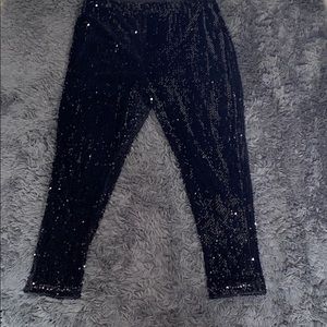 Black Sequence plus Size Pants